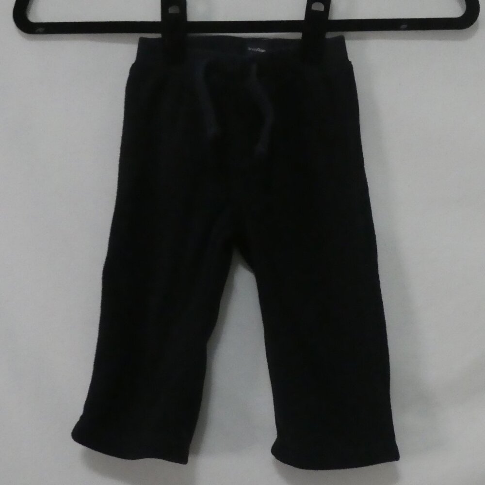 BABY GAP 12-18 months Black Fleece Pants With Drawstring and Elastic Waistband